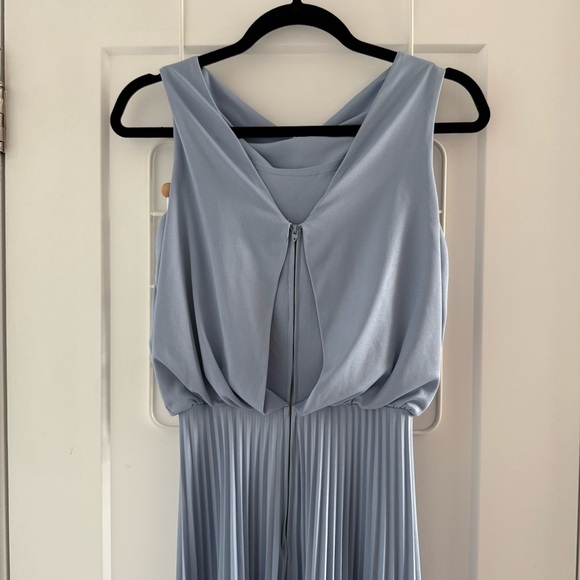 Vintage 1960s pastel sky blue mod pleated wide leg jumpsuit - XS - Picture 6 of 8